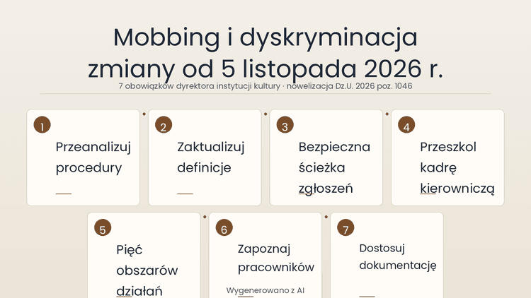 Mobbing i dyskryminacja po zmianach od 5 listopada 2026 r. 