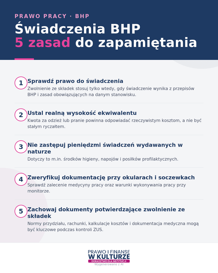 Świadczenia bhp. 5 zasad do zapamiętania