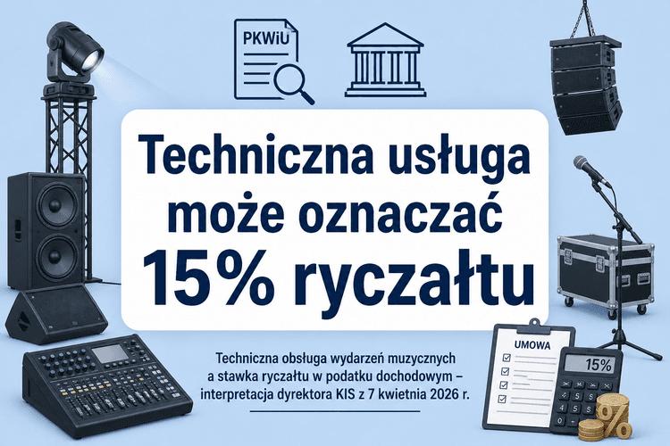 Techniczna obsługa wydarzeń muzycznych a stawka ryczałtu w podatku dochodowym 